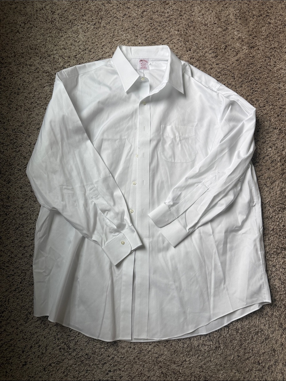 Brooks Brothers White Men's Dress Shirt - Long Sleeve Button-Up
